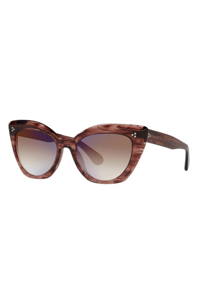 Oliver Peoples Laiya 55mm Gradient Butterfly Sunglasses in Merlot Smoke/Tan Grad Mirror outlook