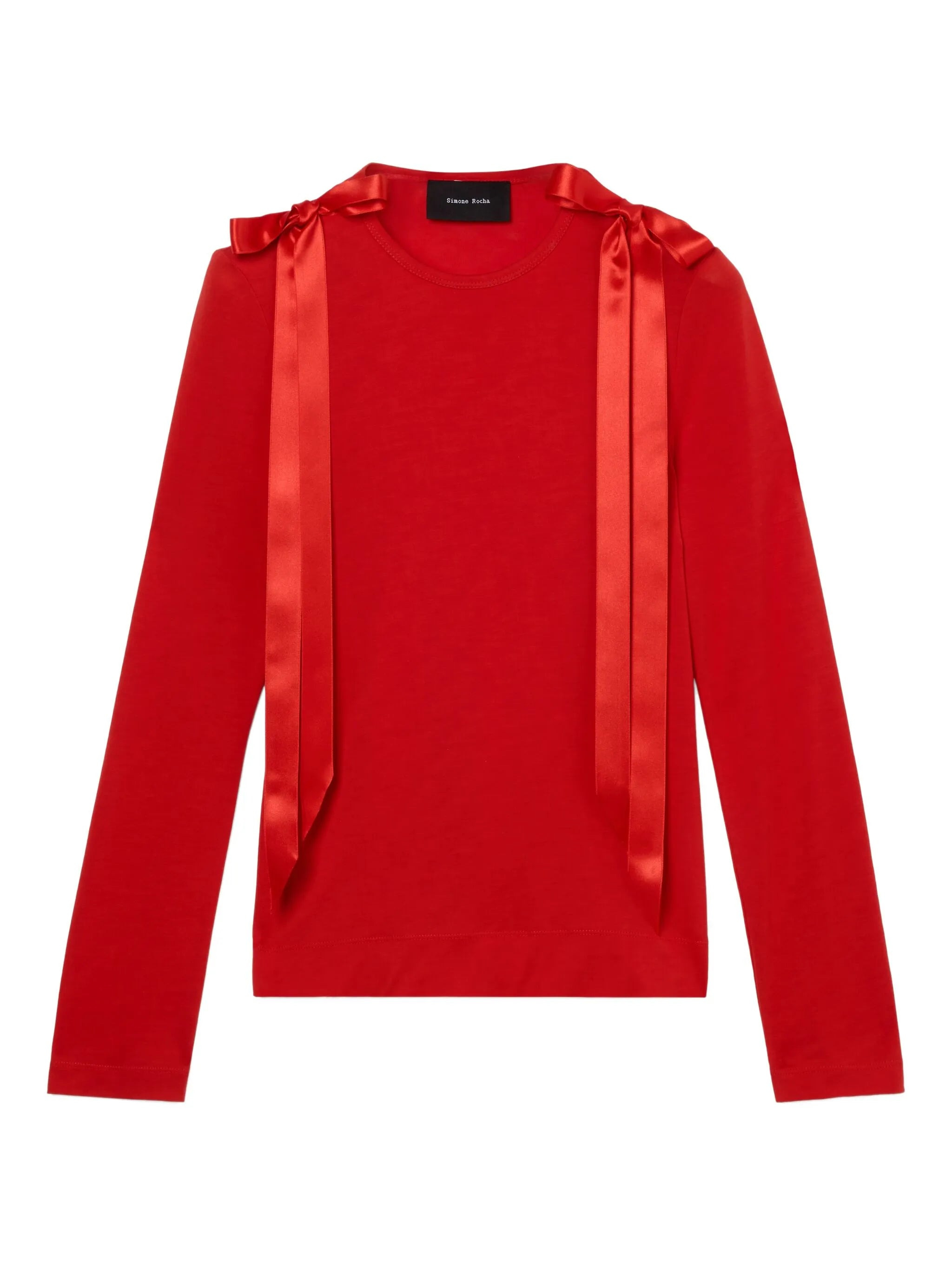 Simone Rocha Ribbon-bow Long-sleeve T-shirt - 1