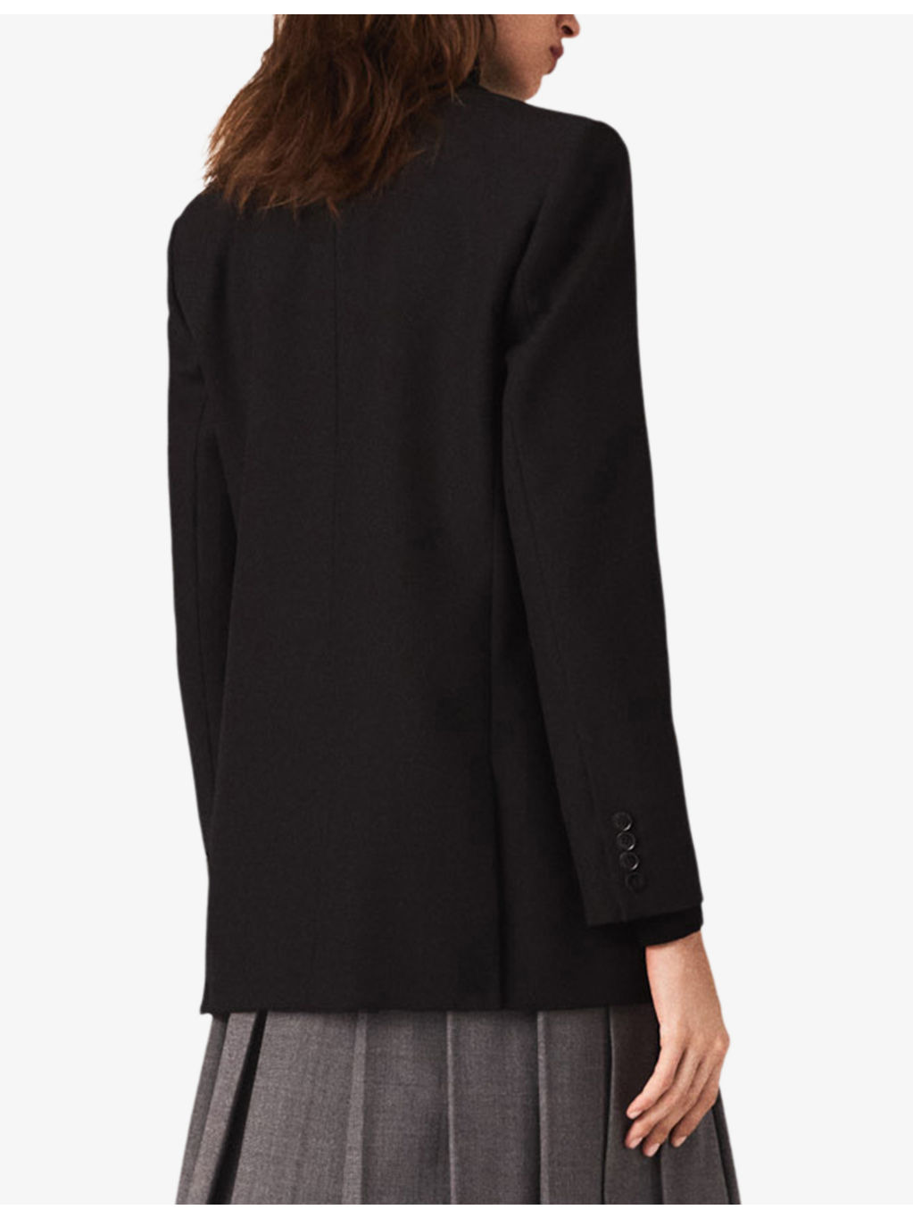 Removable-Brooch Double-Breasted Stretch Wool-Blend Blazer - 4