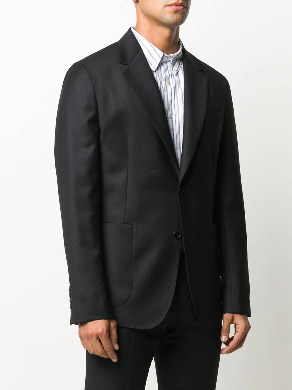 fine knit notched lapel suit jacket - 3