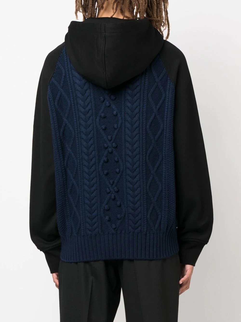 cable-knit long-sleeve hoodie - 4