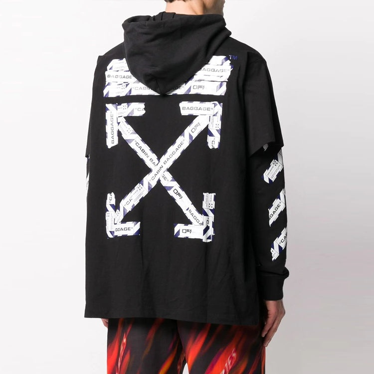 Off-White SS20 Airport Tape Mens Hoodie Long Sleeve OMAB033S201850031088 - 4
