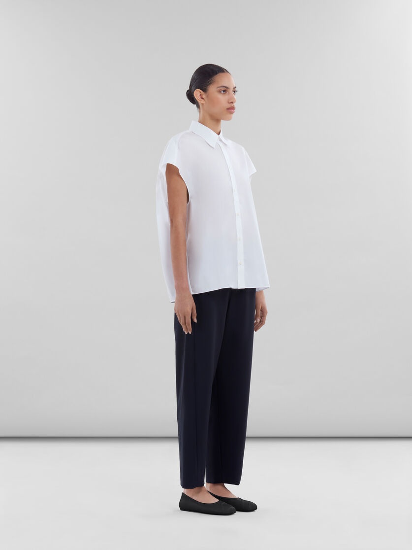 WHITE POPLIN COCOON SHIRT - 5