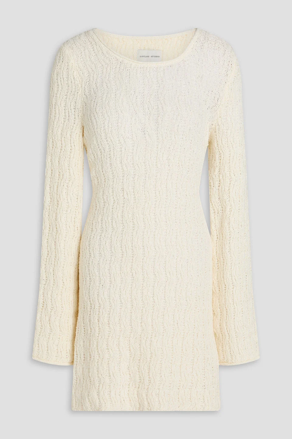 Aisala open-knit cotton-blend dress - 1