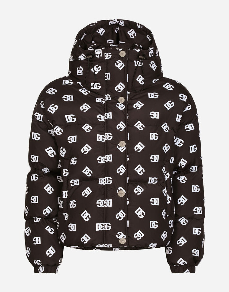 Nylon down jacket with all-over DG logo print 4