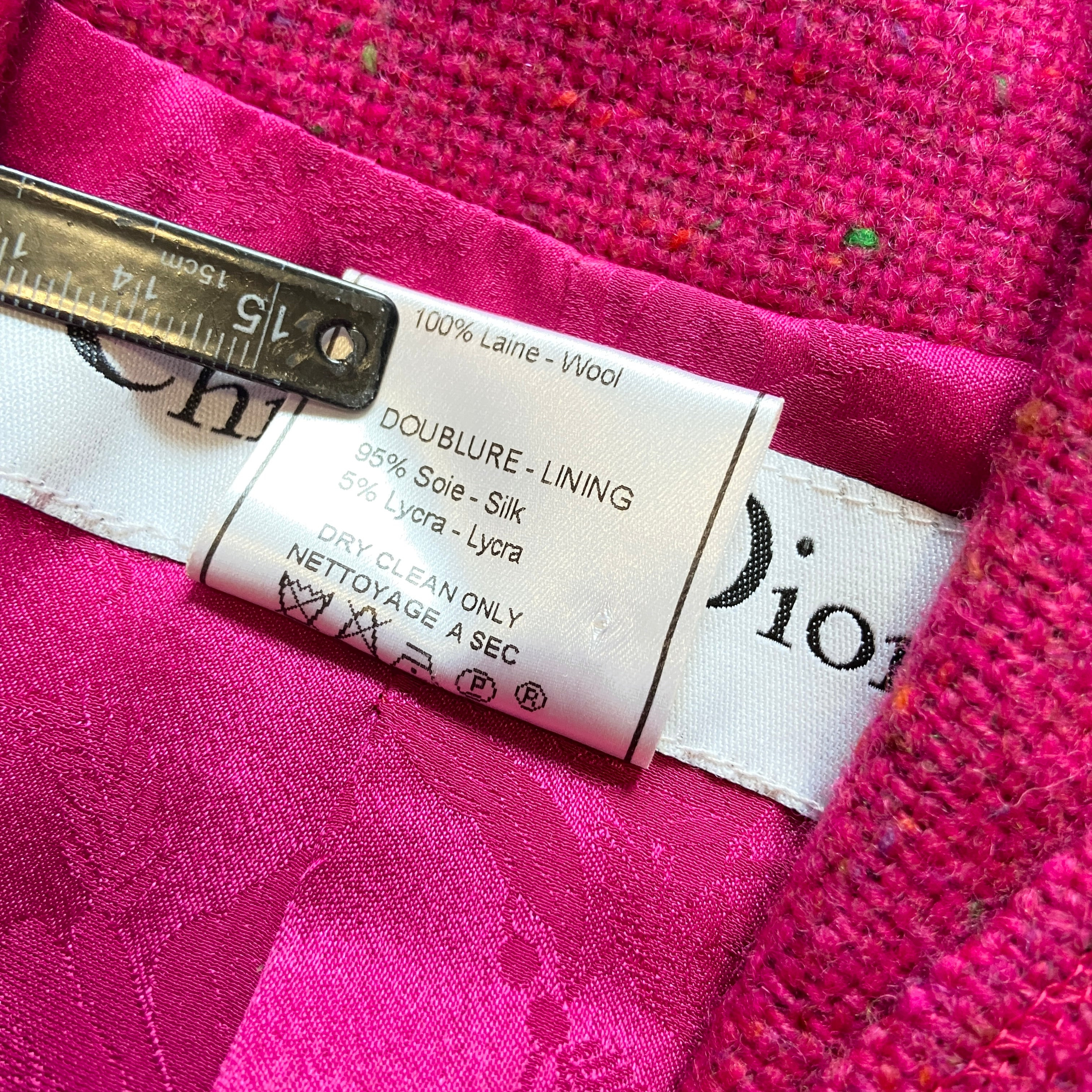 Dior fw1998 galliano pink sprinkle wool blazer coat bar jacket - 23