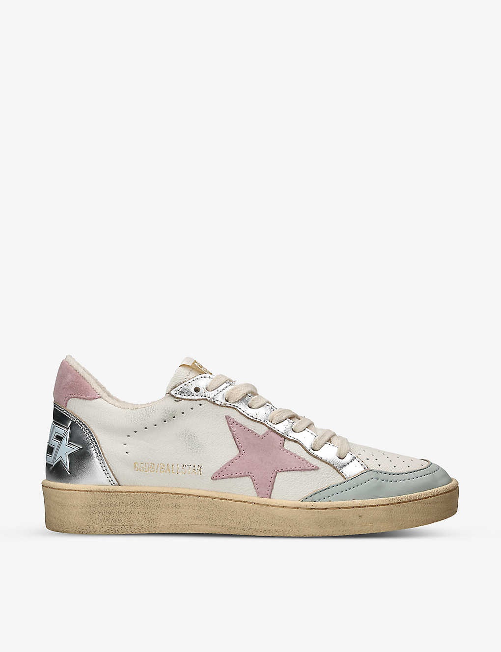 Ball Star suede star-patch leather trainers - 1