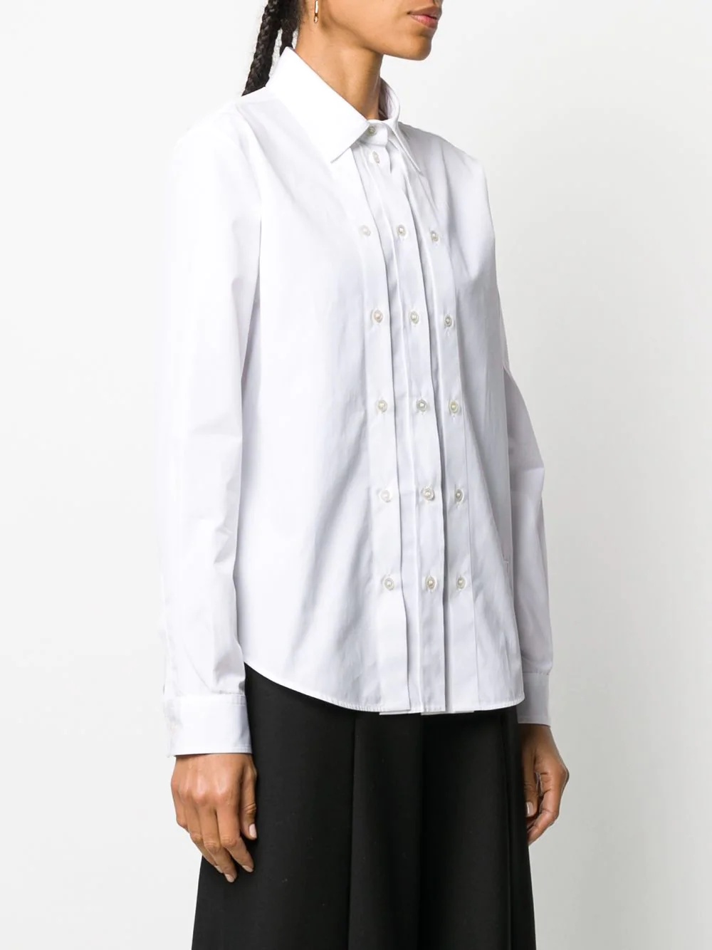 triple-placket long sleeved shirt - 3