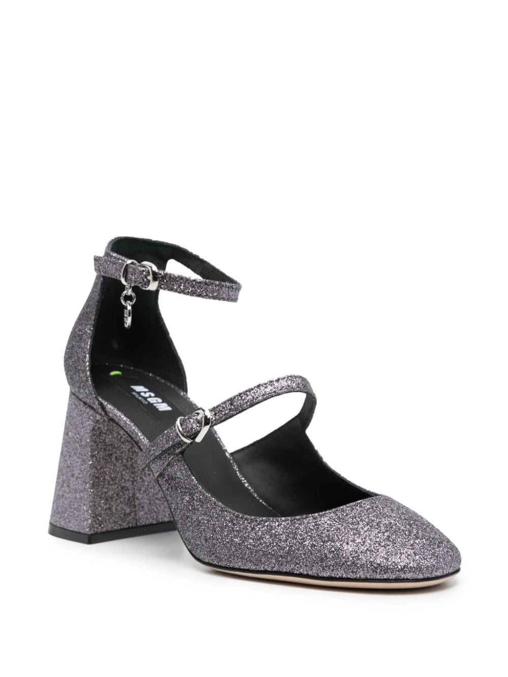 logo-charm 90mm glitter pumps - 2