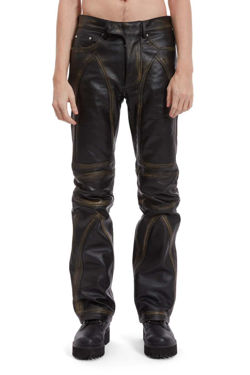 RUB OFF LEATHER MOTO PANTS 3
