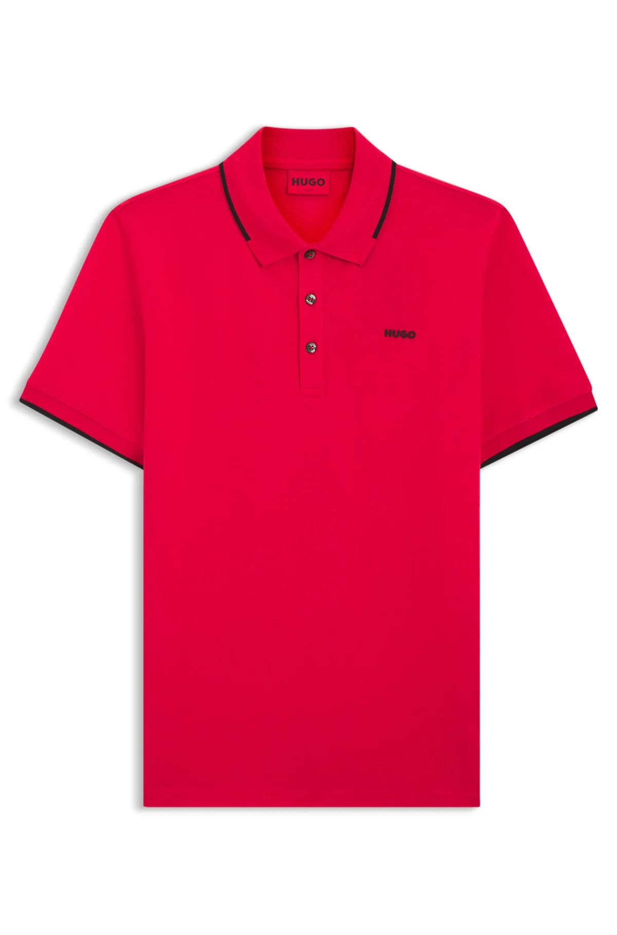 STRETCH-COTTON SLIM-FIT POLO SHIRT WITH PRINTED LOGO - 1