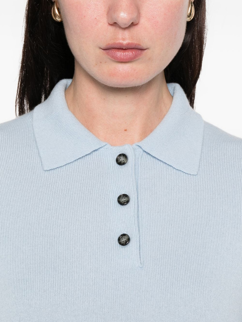 cashmere buttoned polo top 5
