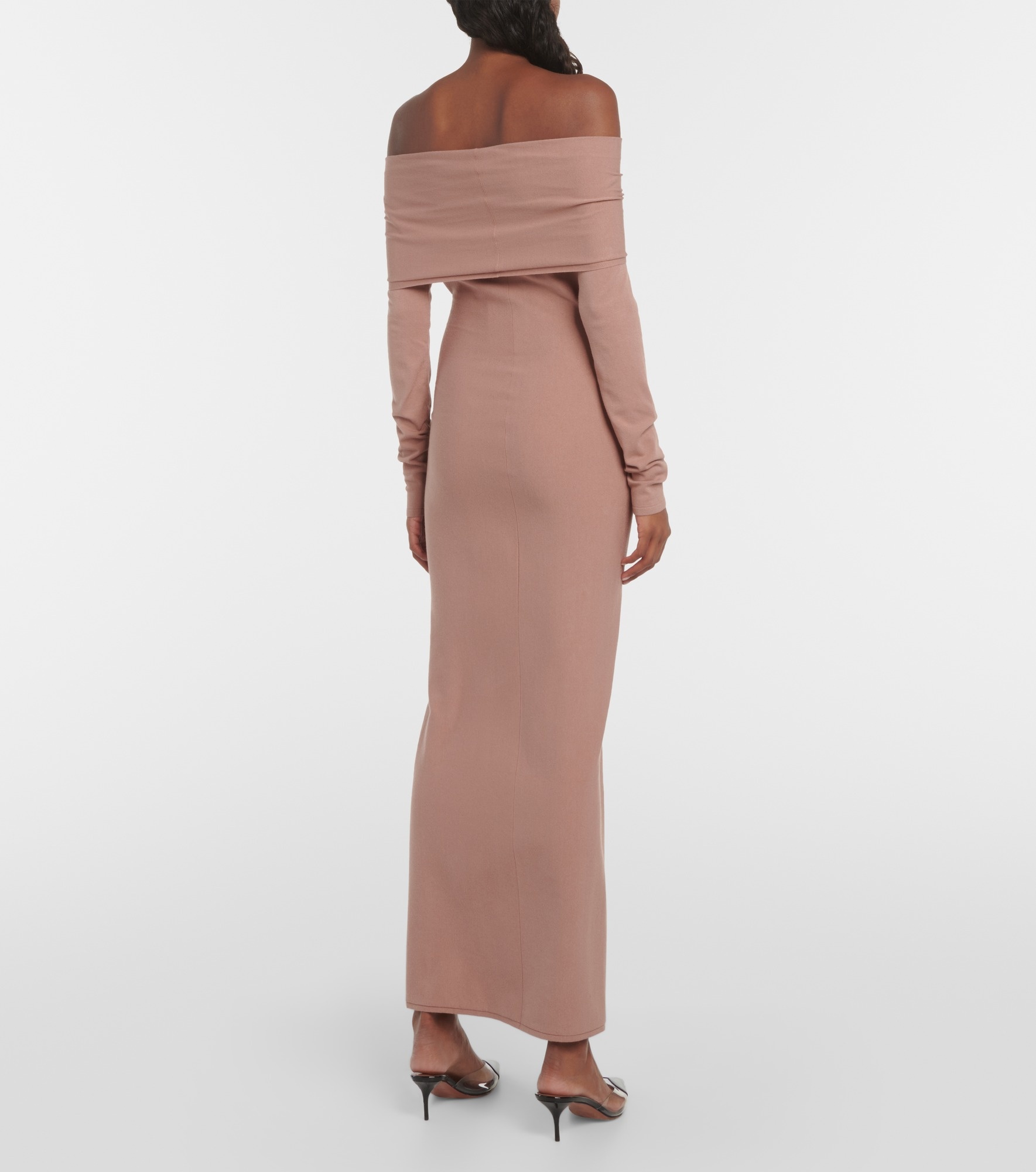 Off-shoulder jersey midi dress - 3