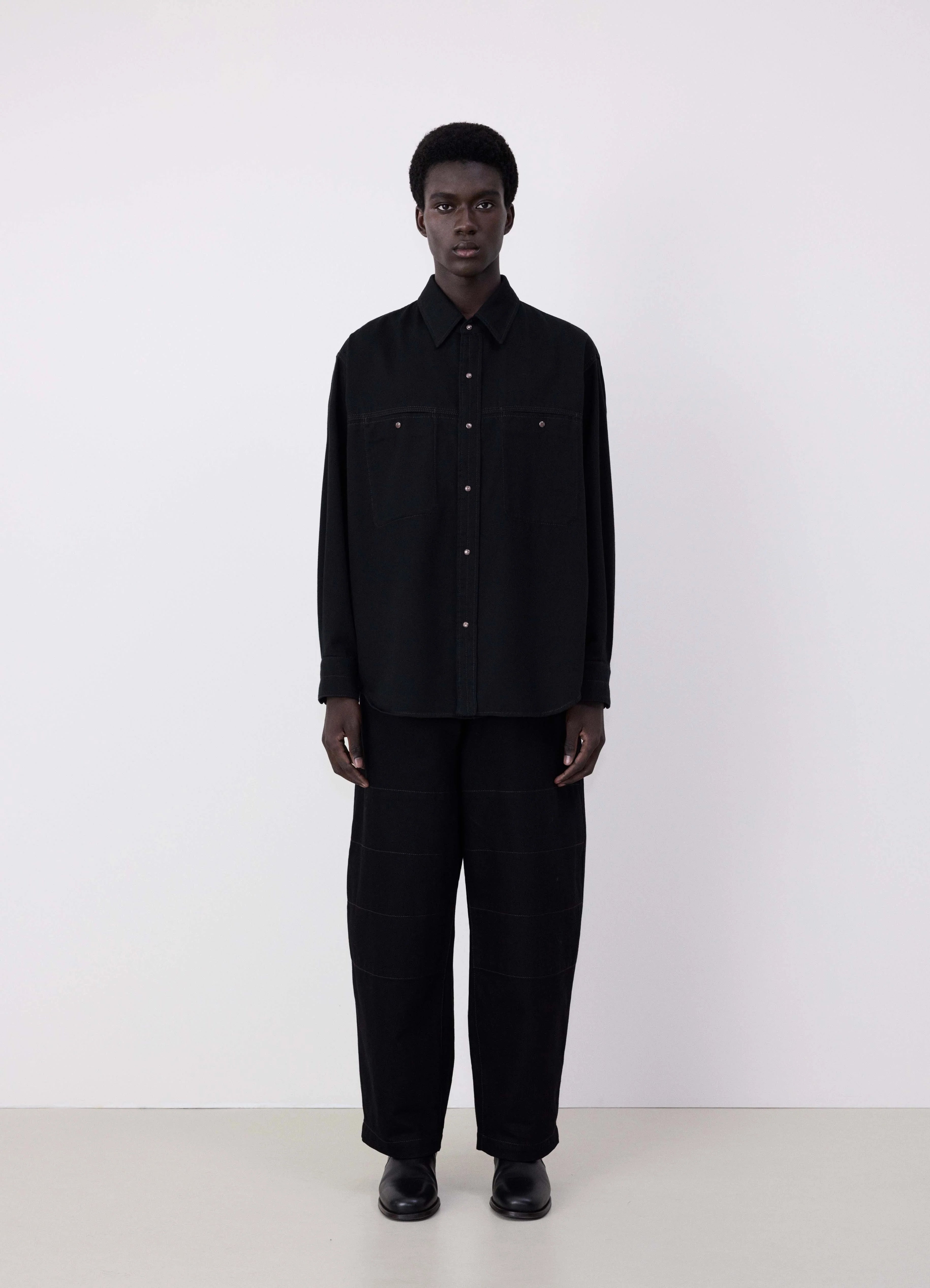 トップス LEMAIRE 24aw DENIM SHIRT WITH SNAPS Lemaire Denim Shirt With Snaps - Snow Blue | Garmentory