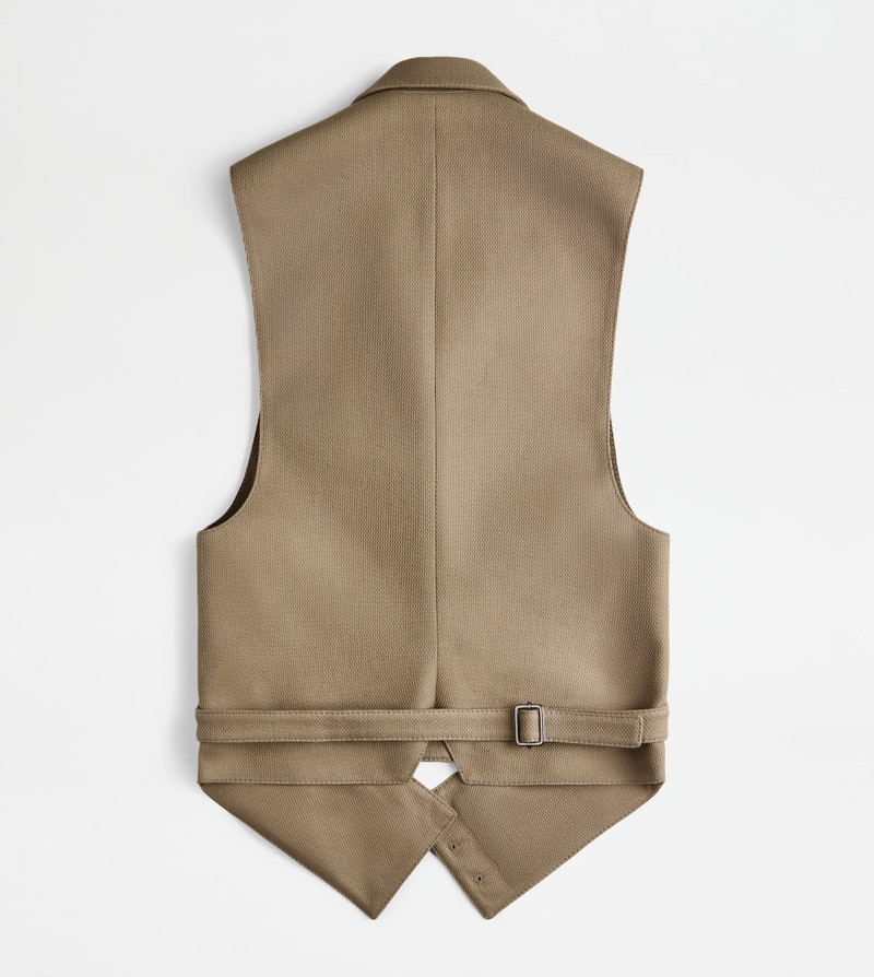 Tod's GILET IN COTTON - BEIGE outlook