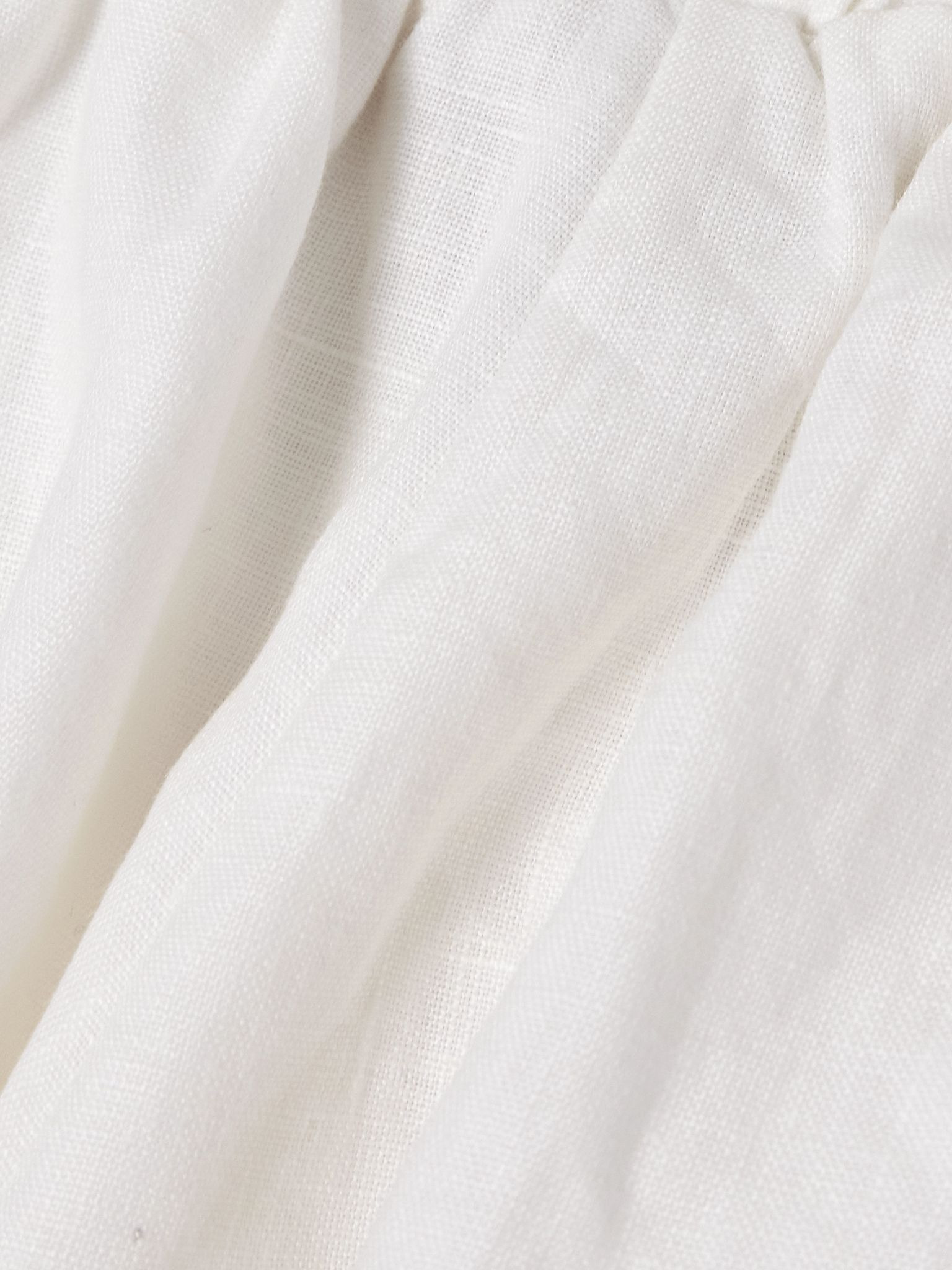 Flowers Richelieu scalloped broderie anglaise linen shorts Off-white - 5