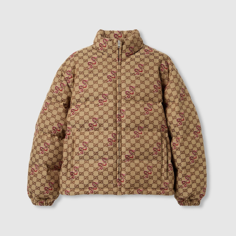 Embroidered GG canvas padded jacket 8