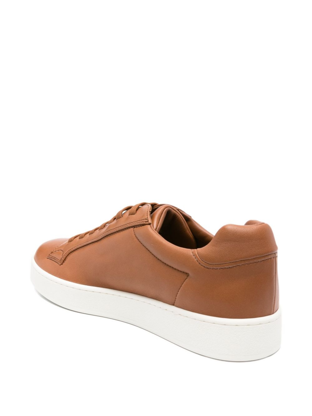 elastic-lace leather sneakers - 3