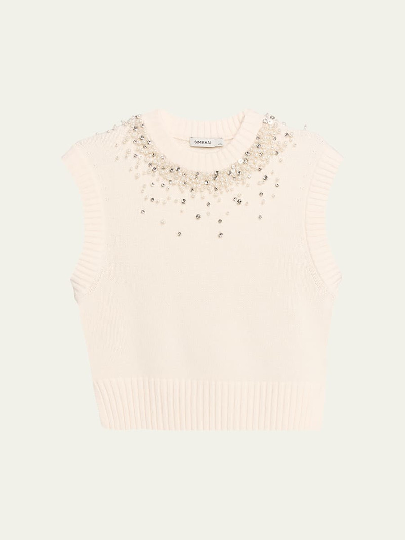 Candra Embellished Knit Vest 1