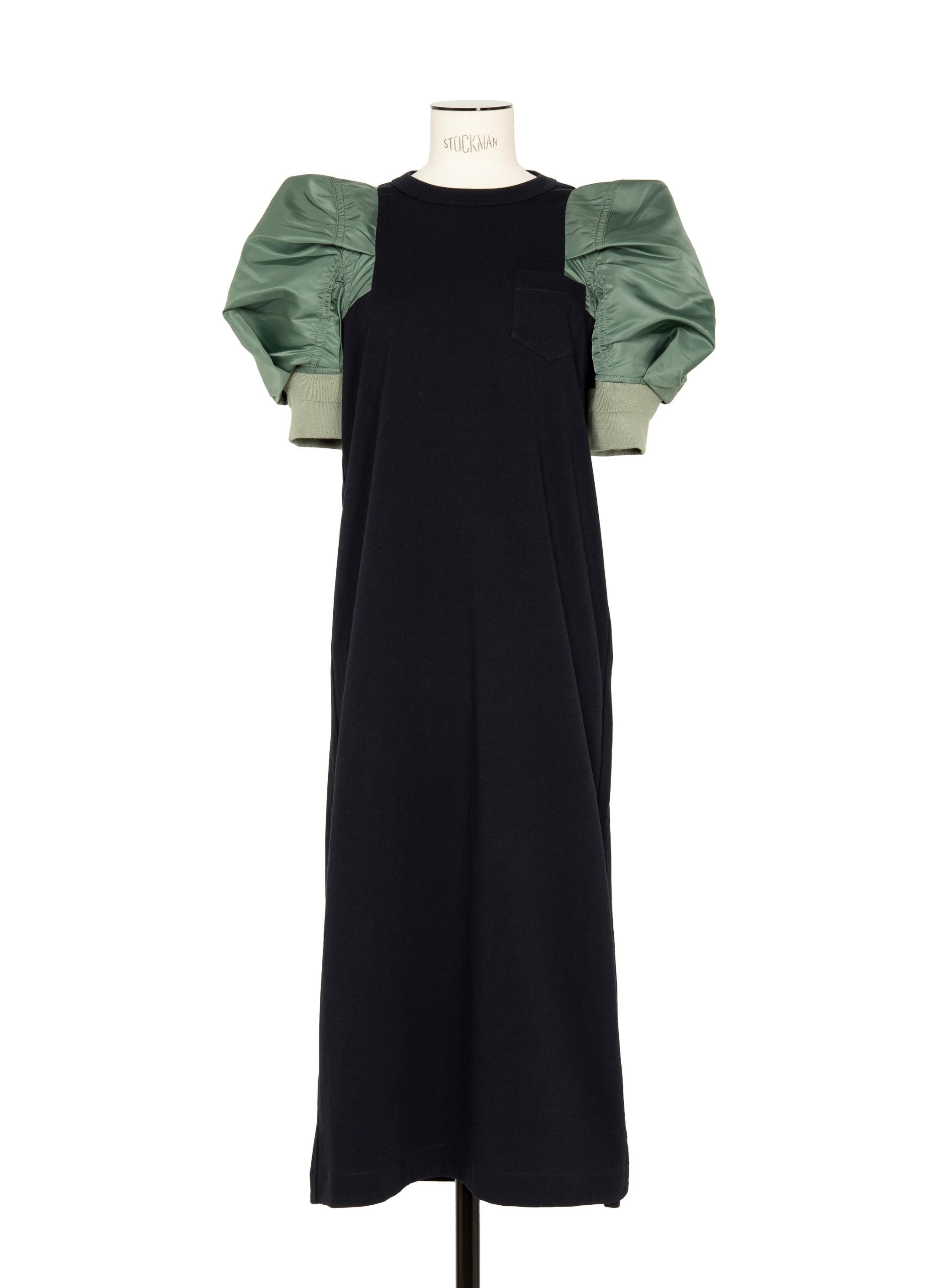 Nylon Twill x Cotton Jersey Dress - 1