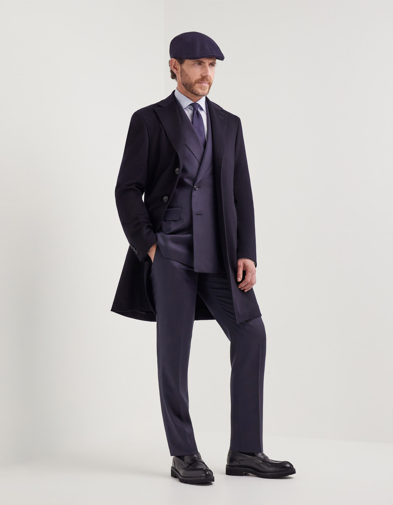 Canali NAVY BLUE COAT IN WOOL AND CASHMERE outlook
