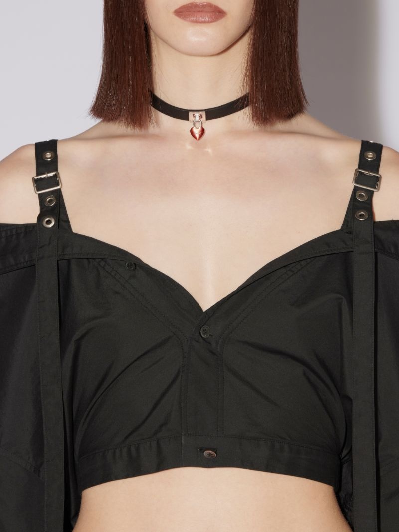 OFF-SHOULDER CROPPED SHIRT - 6