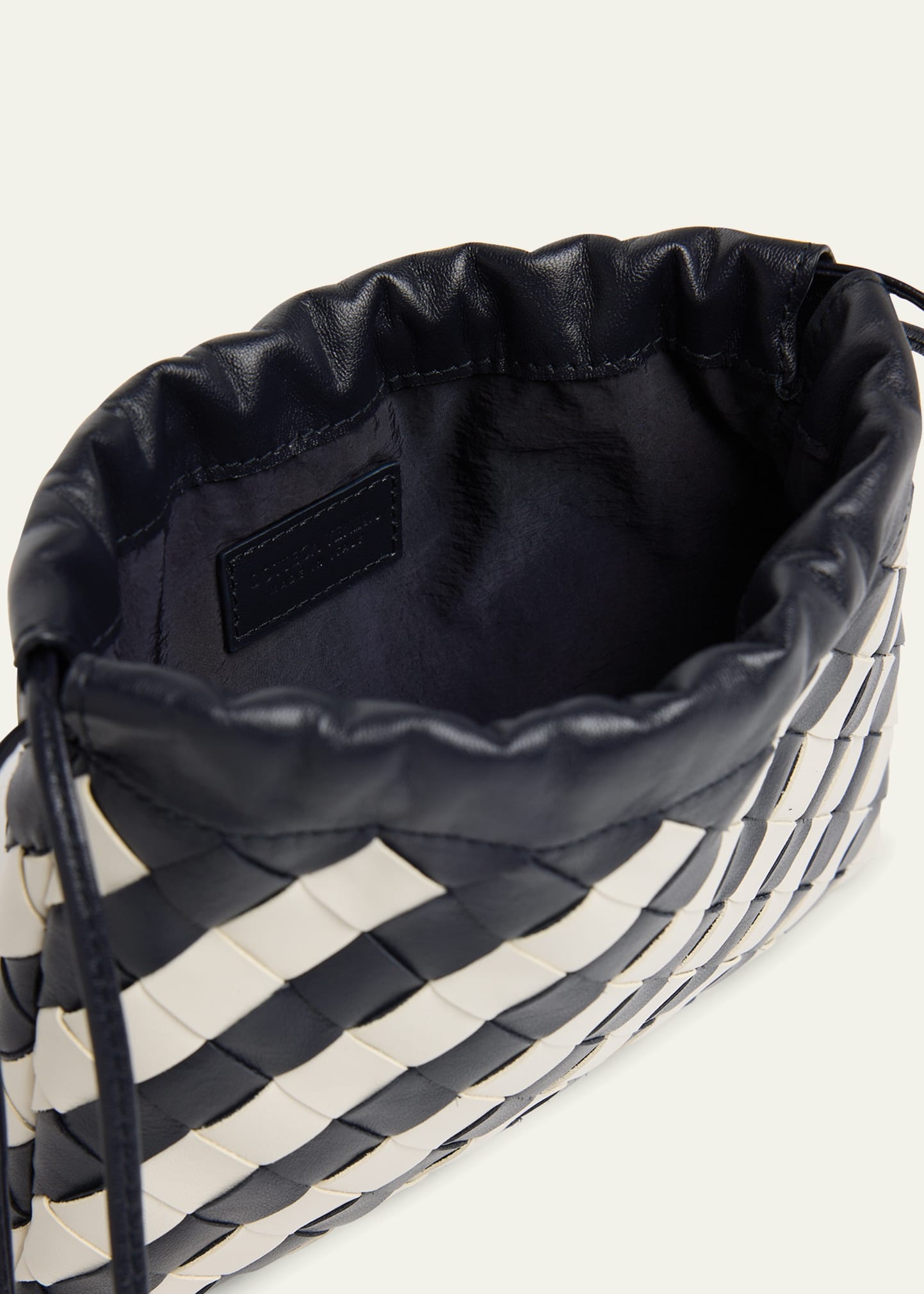Small Striped Leather Pouch Crossbody Bag - 4