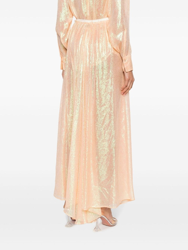 iridescent-jacquard semi-sheer flared skirt 4