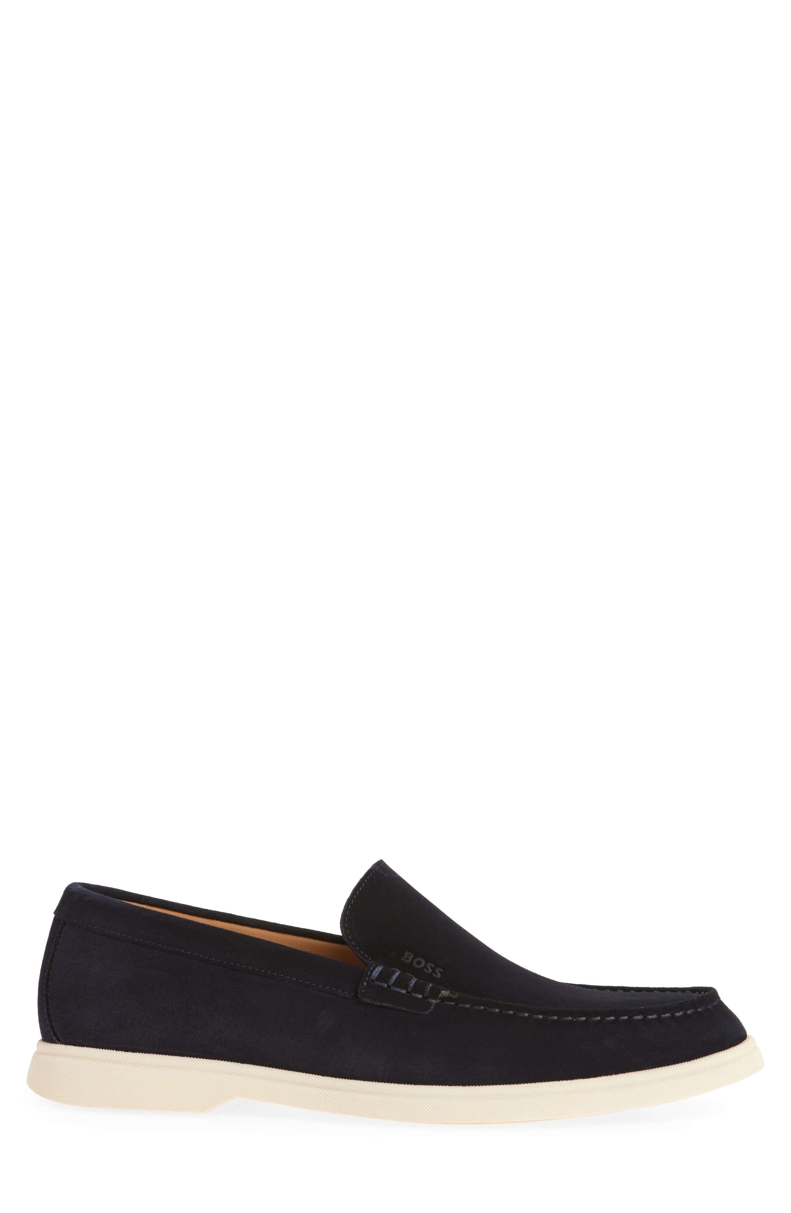 BOSS Sienne Moc Toe Loafer in Dark Blue at Nordstrom - 3