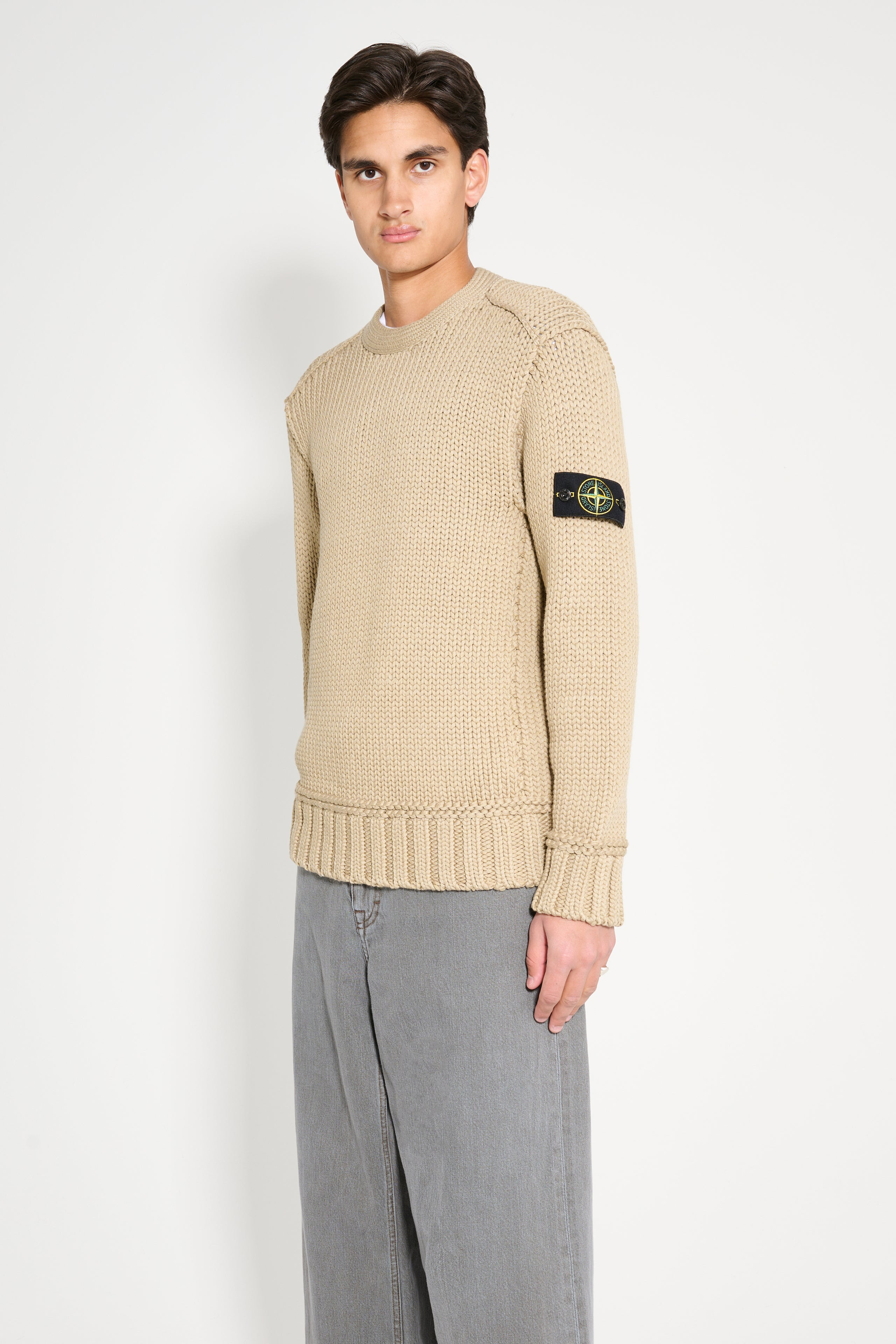 STONE ISLAND KNITTED SWEATER BISCUIT - 2