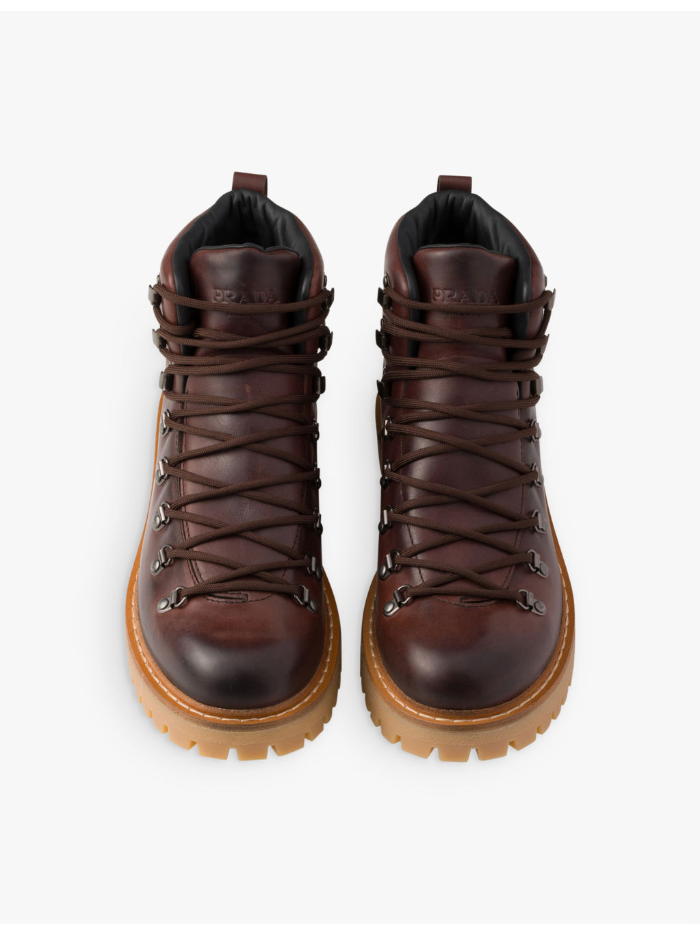 Triangle-plaque lugged-sole leather work boots - 2