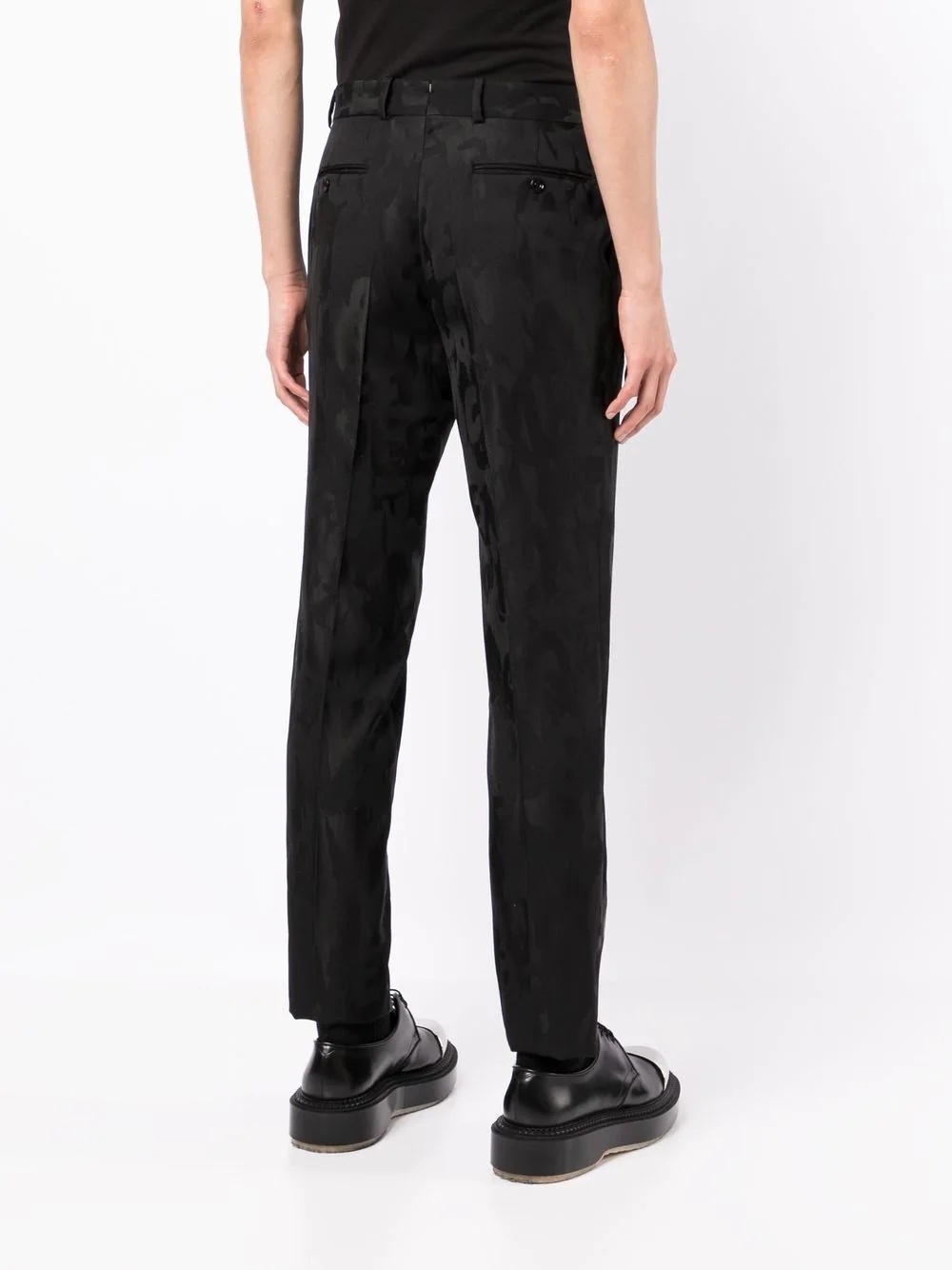 graffiti jacquard tailored trousers - 4