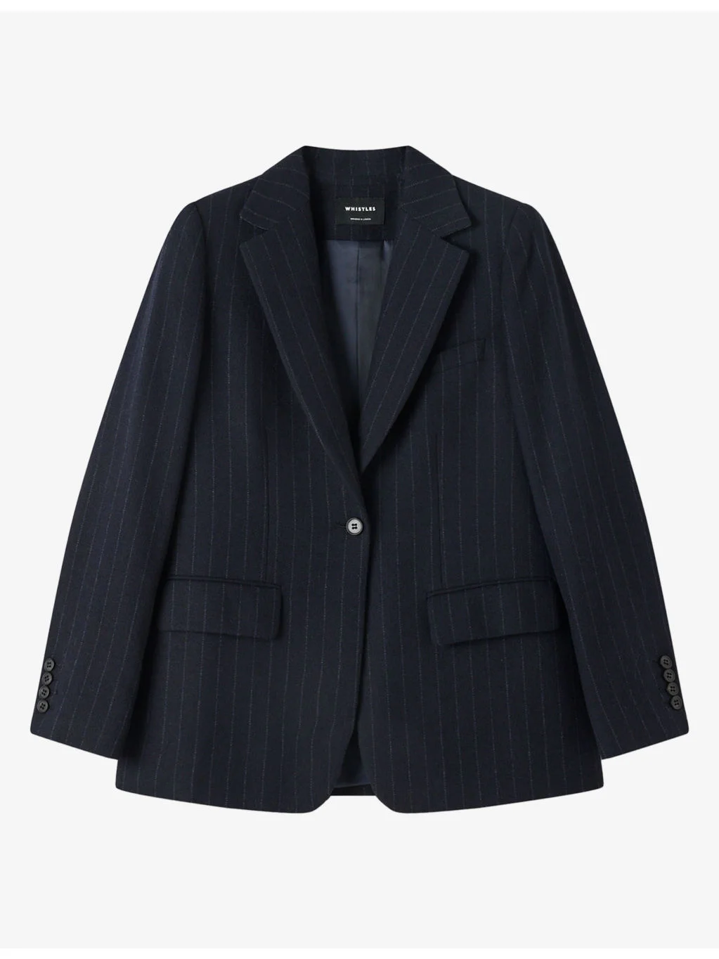 Pinstripe Single-Breasted Wool-Blend Blazer - 1