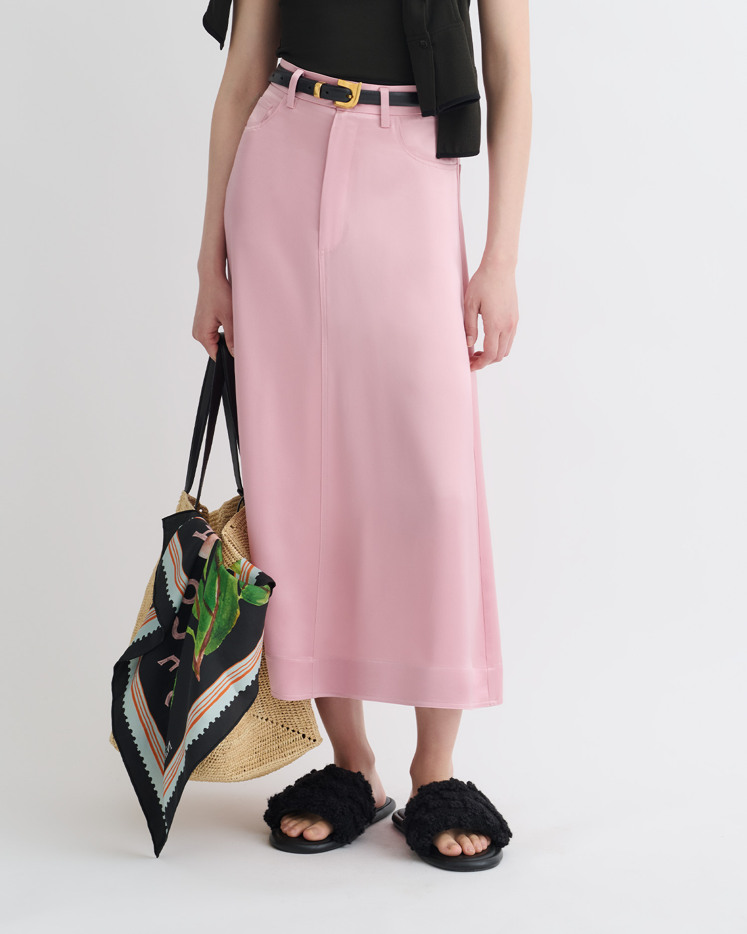 Slip Satin Midi Skirt - 2