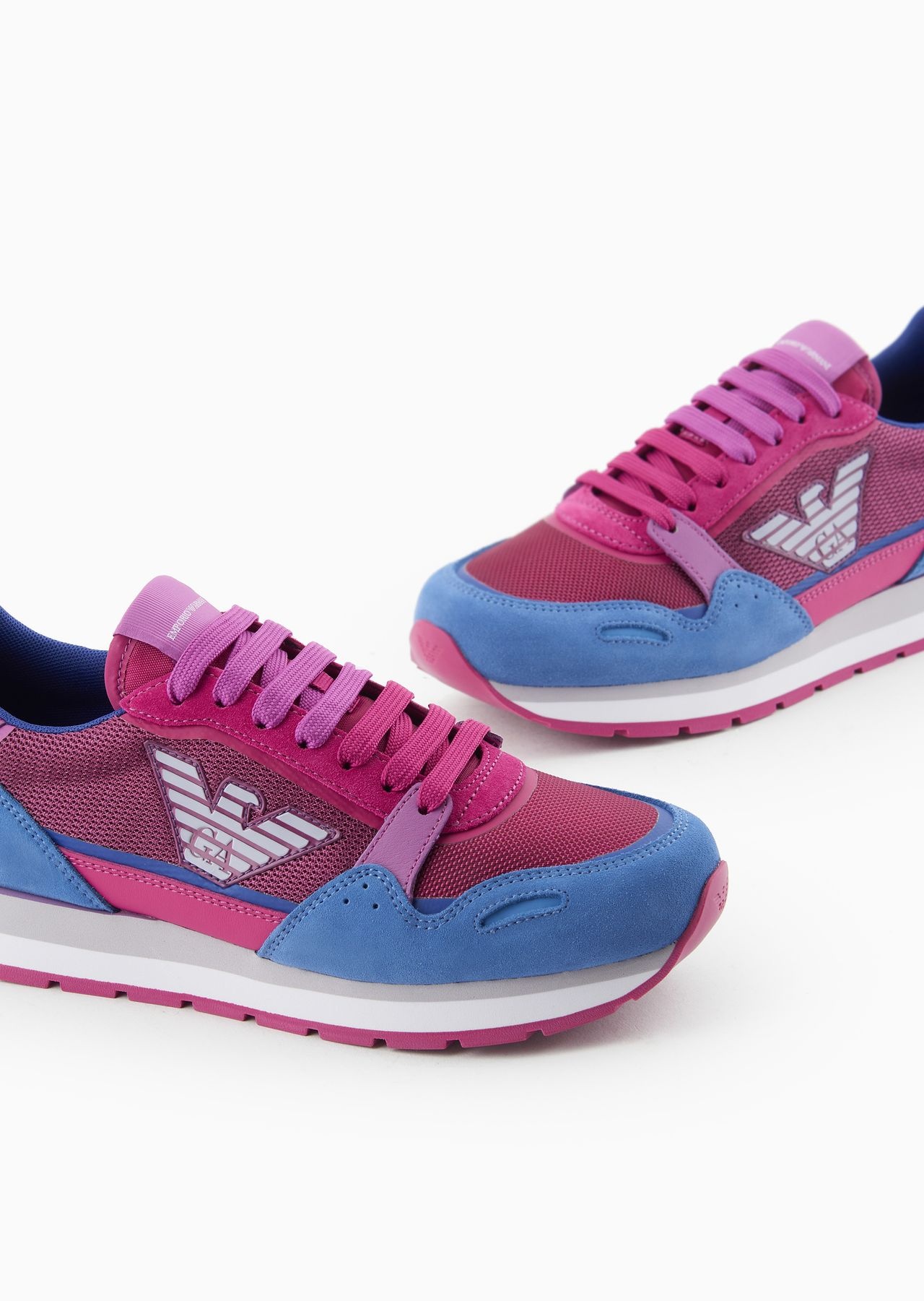 Mesh sneakers with suede details and eagle patch - 8