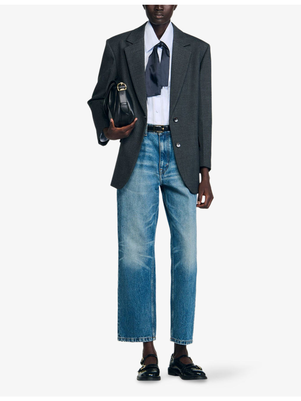 Single-Breasted Side-Pocket Woven Blazer - 2