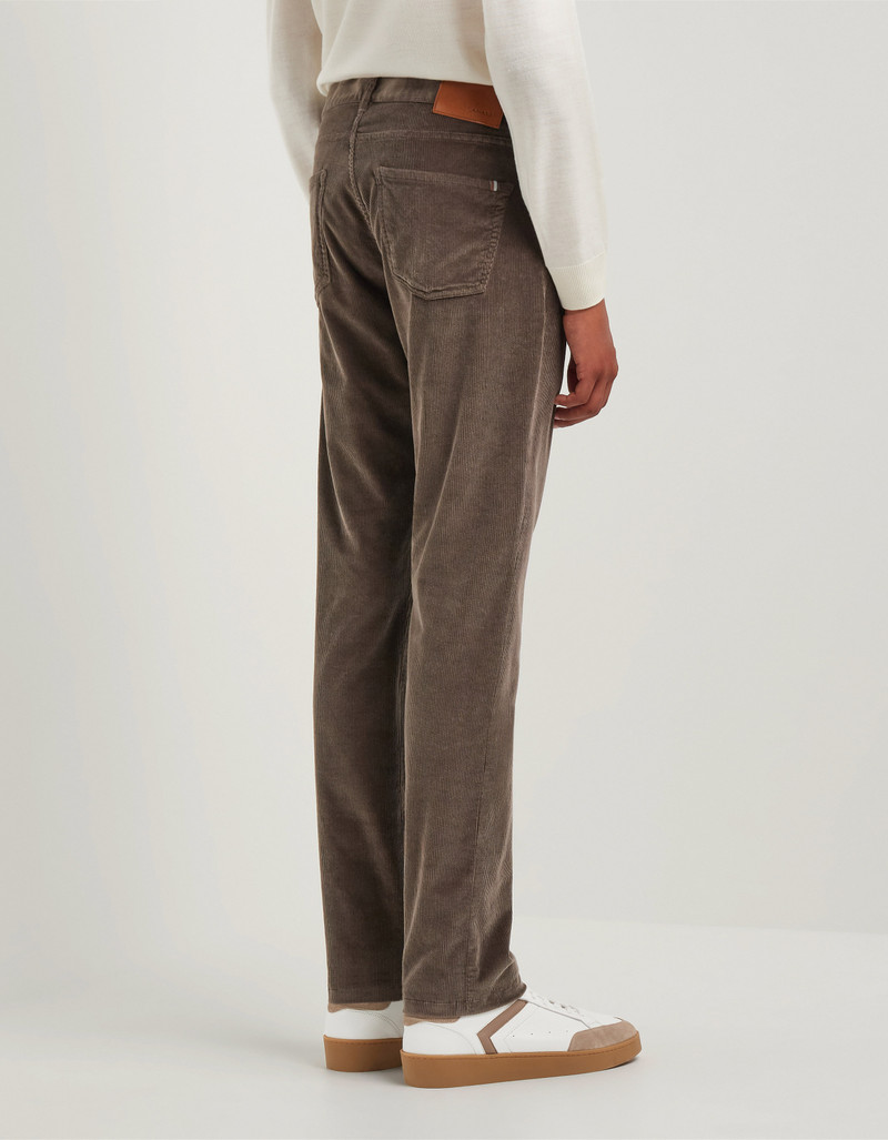 DARK BROWN REGULAR FIT SOFT TOUCH CORDUROY PANTS 4