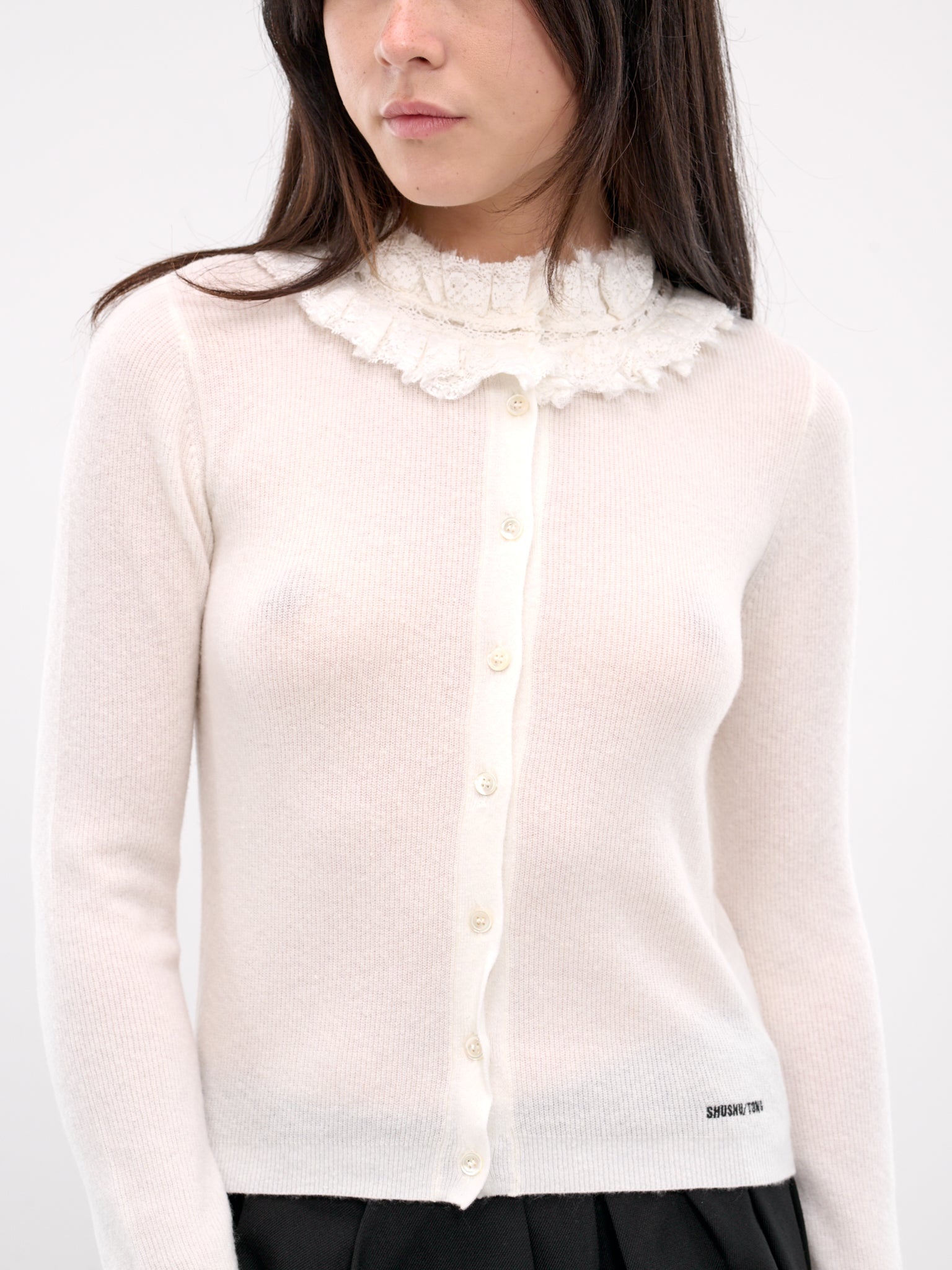 Collar Embellished Cardigan - 5
