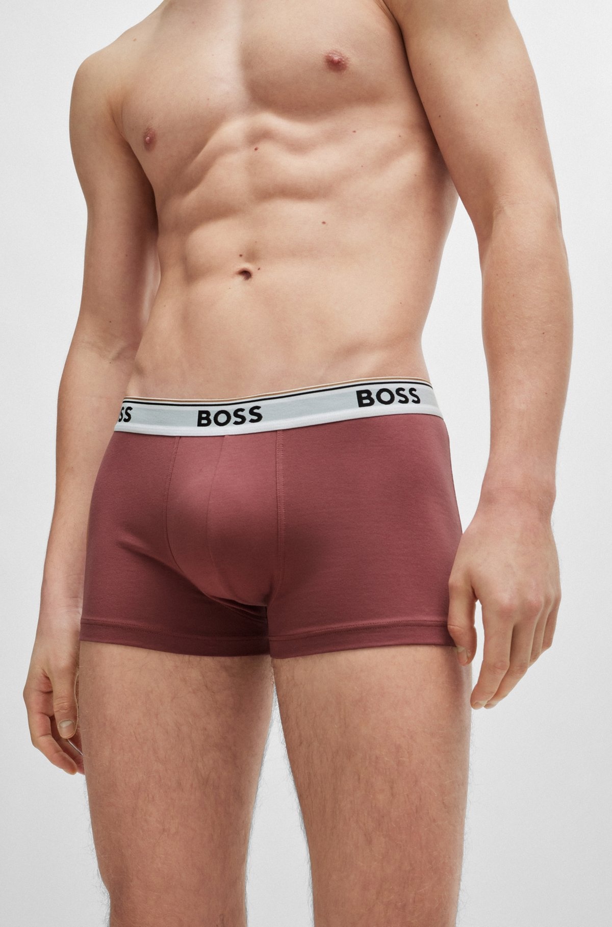 THREE-PACK OF STRETCH-COTTON TRUNKS WITH LOGO WAISTBANDS - 4