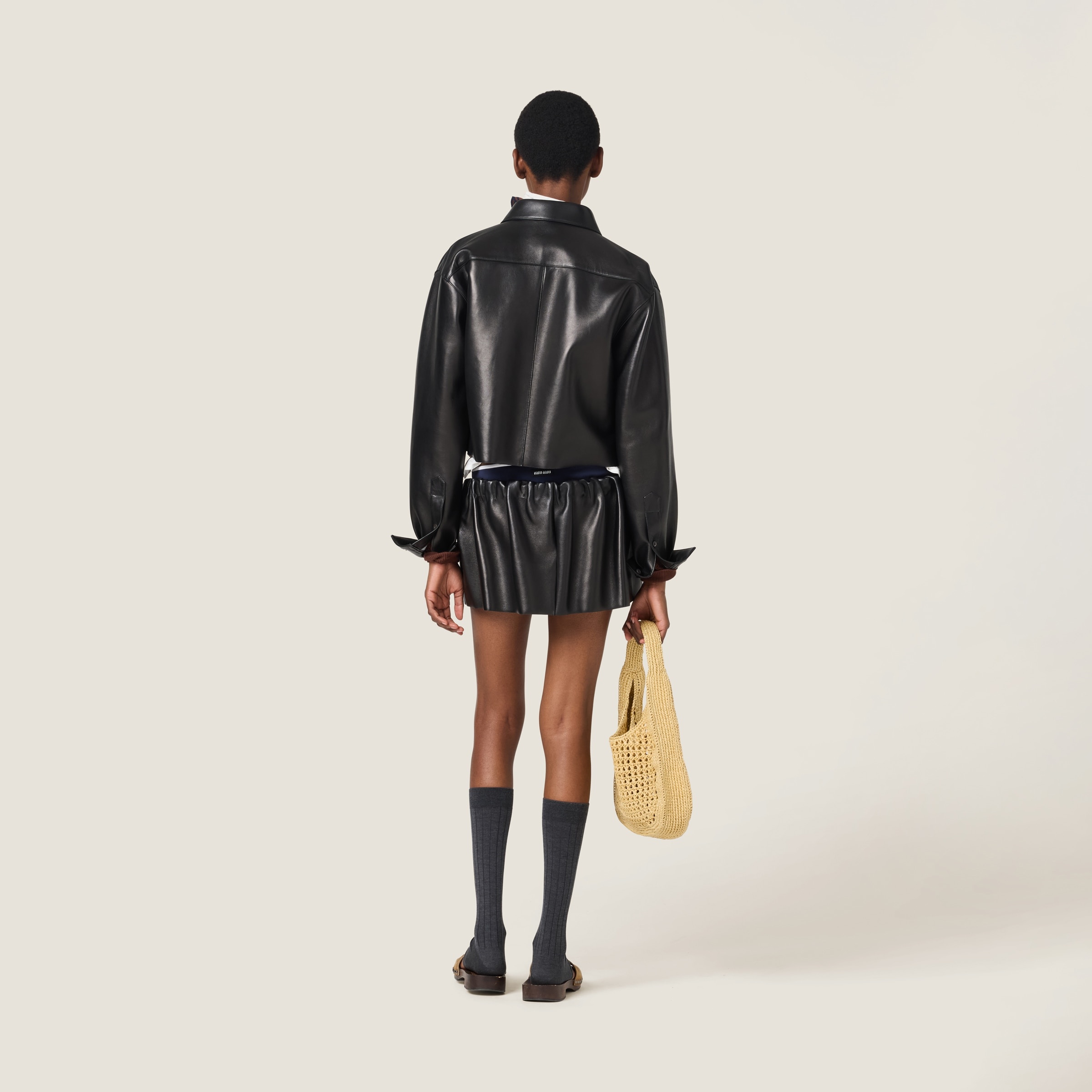 Plongé nappa leather miniskirt - 3