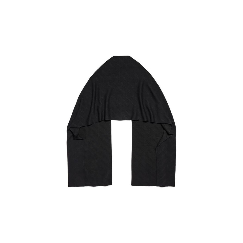 BALENCIAGA Allover Logo Scarf in Black outlook