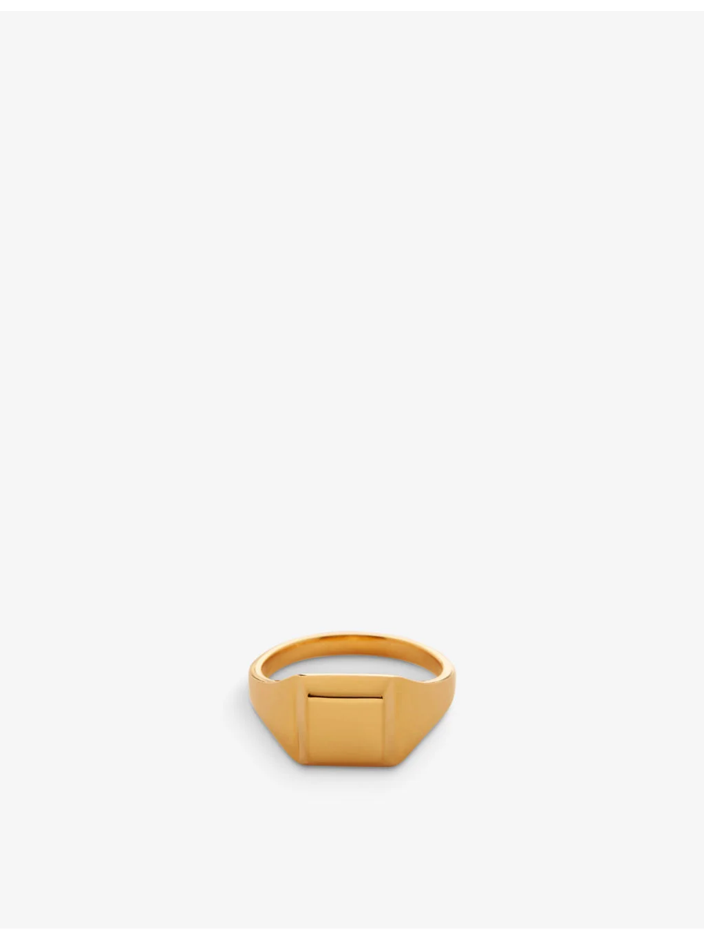 Signature 18ct yellow gold-plated vermeil sterling-silver signet ring - 1