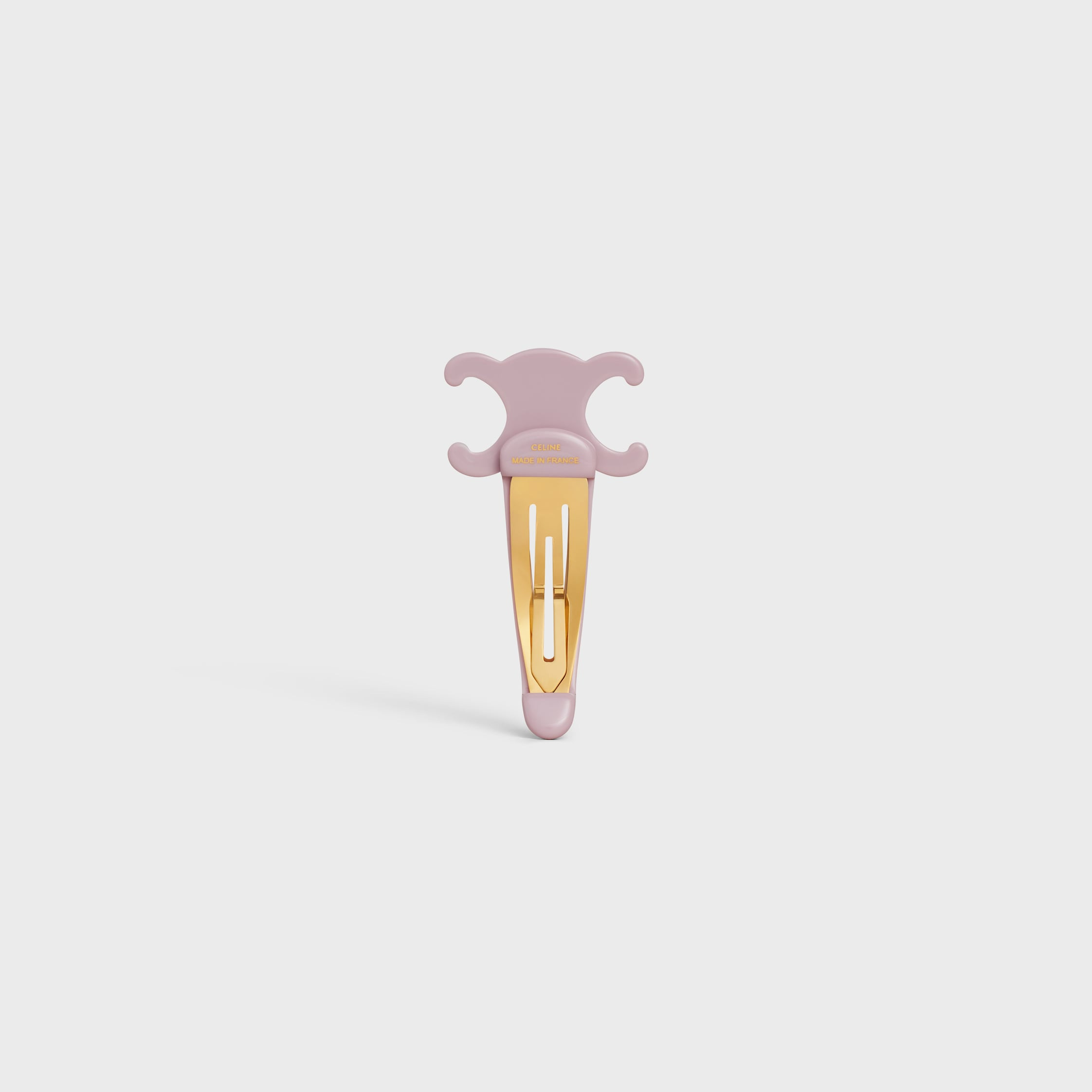 Triomphe Large Snap Hair Clip in Acetate and Steel with Gold Finish - 3