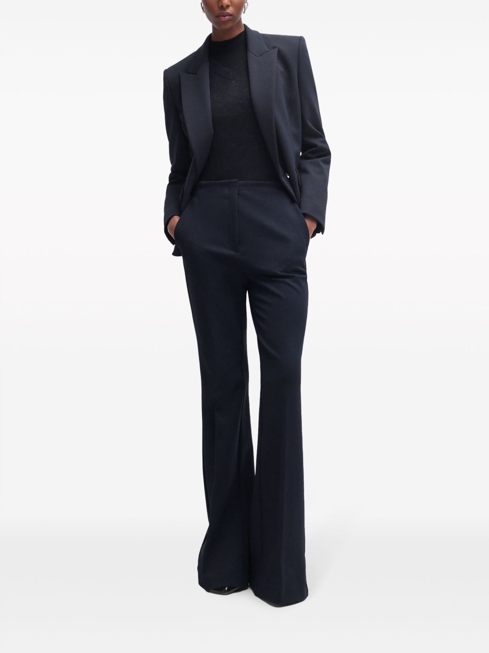 high-waisted flared trousers - 2