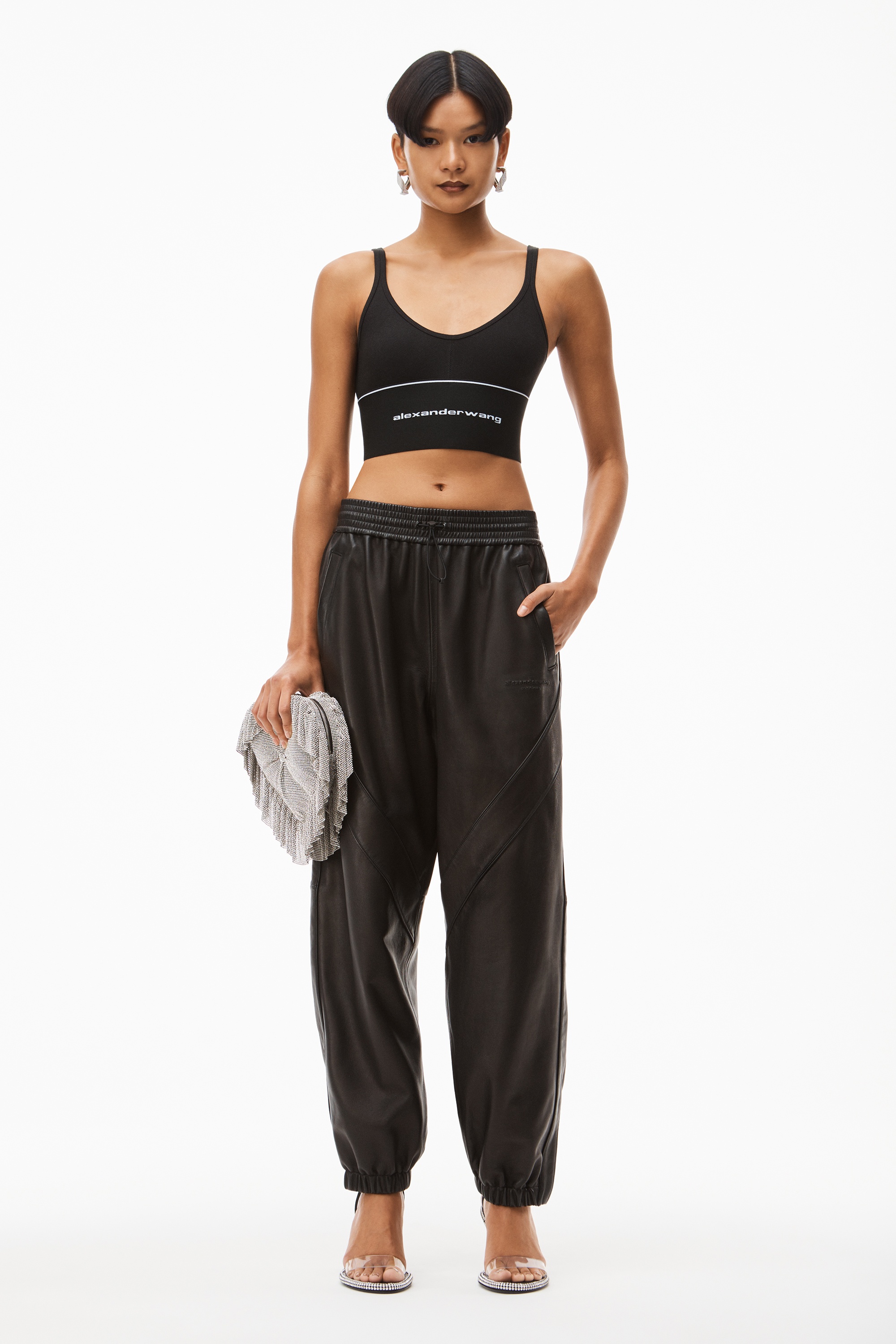 LOGO ELASTIC BRA IN RIBBED JERSEY - 2