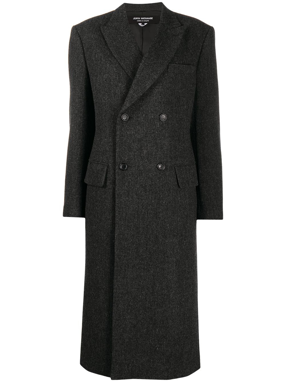 fitted double-breasted coat - 1