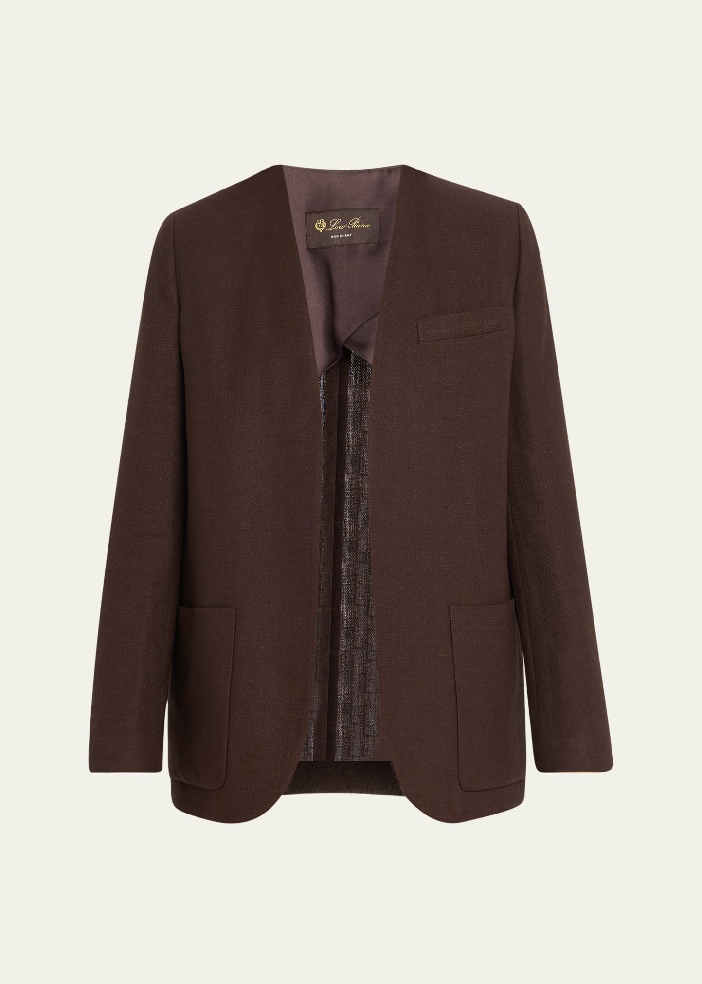 Hanna Open-Front Summer Linen Crepe Jacket - 1
