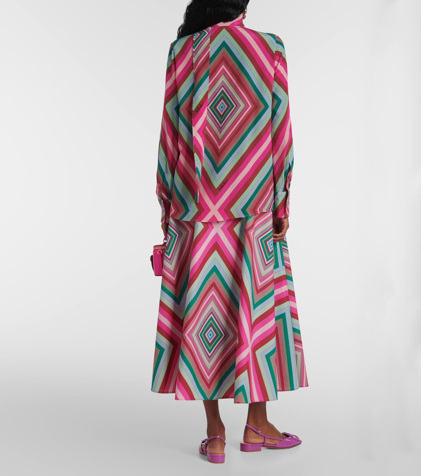 Tie-neck silk crêpe de chine shirt - 3