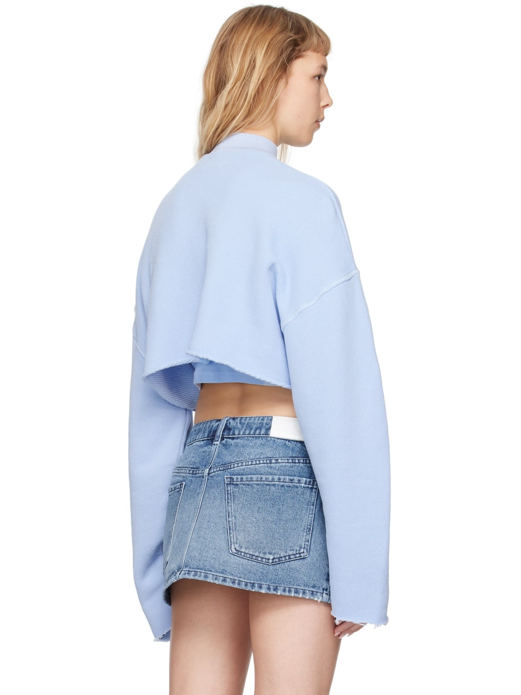 Blue Cropped Sweatshirt - 3