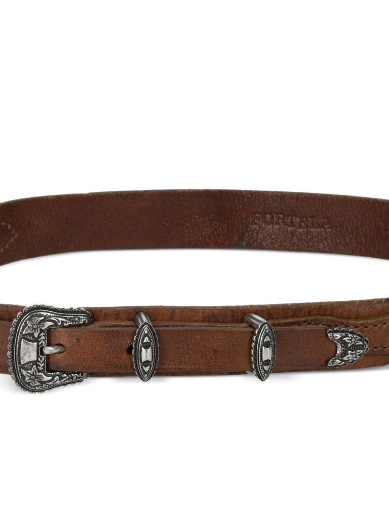 FORTELA double-buckle leather belt outlook